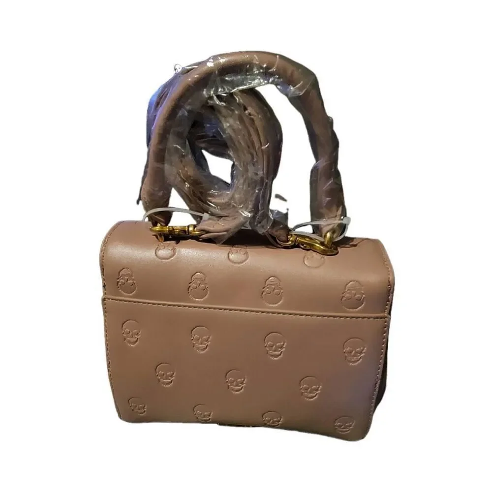 NWT~BETSEY JOHNSON Skullicious Top Handle Satchel Bag in Blush/Taupe